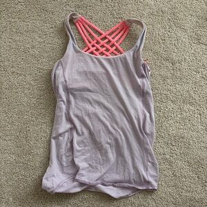 Women's Pink and White Striped Top